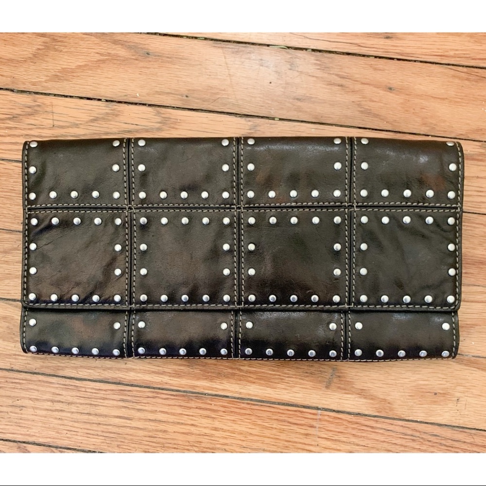 Michael Kors leather studded clutch